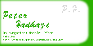 peter hadhazi business card