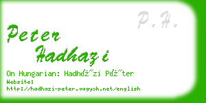 peter hadhazi business card